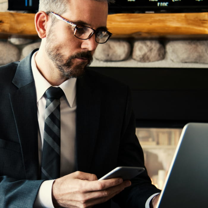 Lawyer reviewing persons credit score